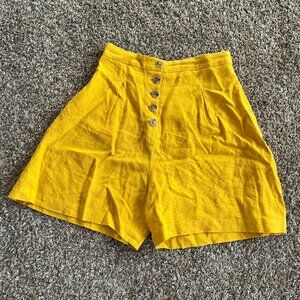 NWT Bug Clothing Magda Shorts Yellow Linen
